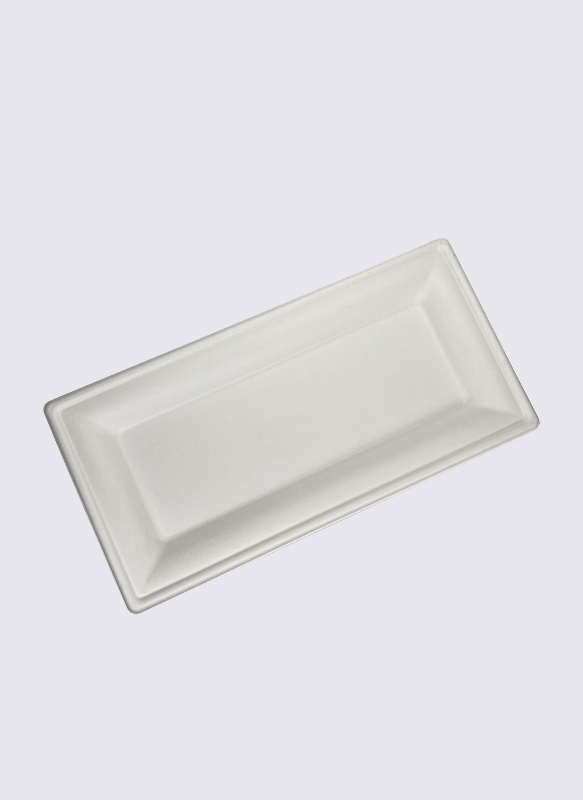 Assiette Alimentaire Rectangulaire Bagasse Canne à Sucre